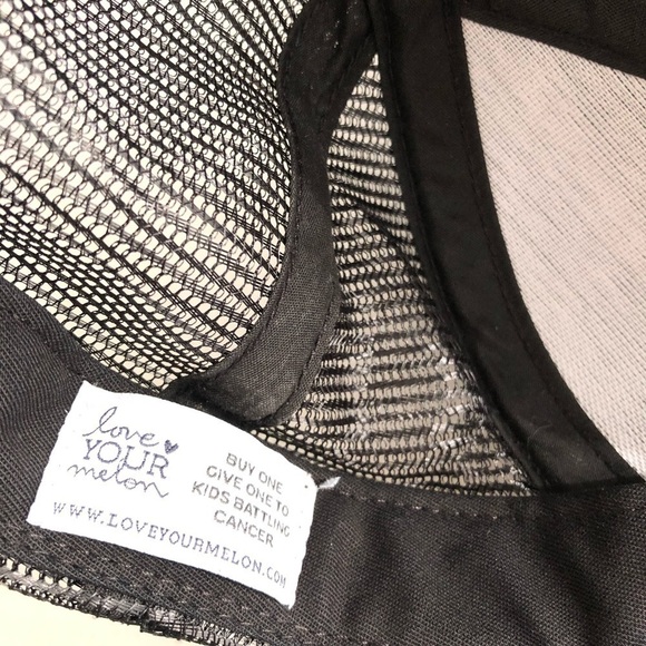 Love Your Melon Black Embroidered Trucker Hat Adjust EUC Unisex Adult One Size - Picture 6 of 7